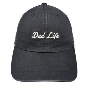 Dad Life Slideback Baseball Cap Black One Size Adjustable Embroidered Wemco
